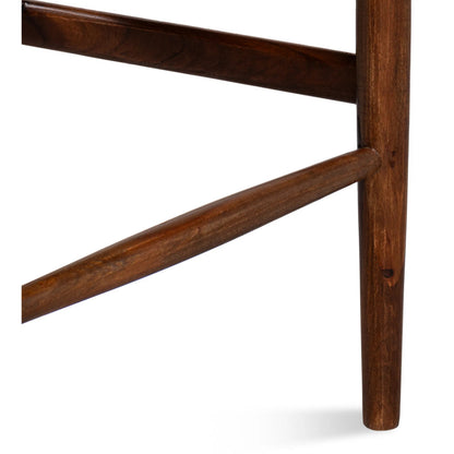 Mao Chair by Sarreid Ltd. in brown. Made from acacia wood in a rustic style.