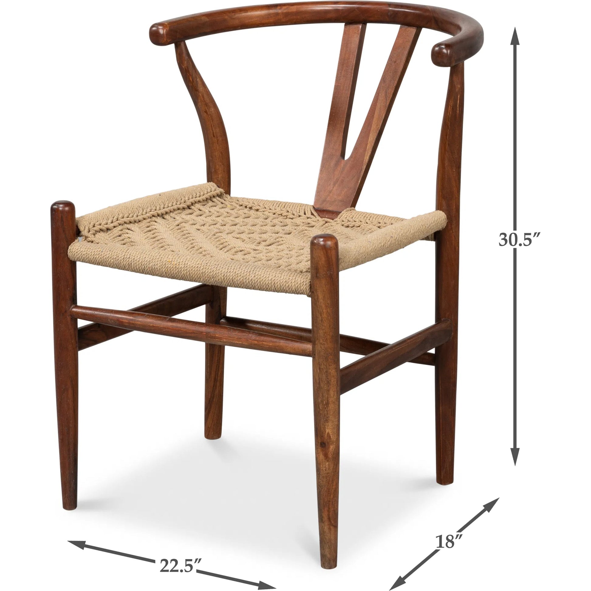 Mao Chair by Sarreid Ltd. in brown. Made from acacia wood in a rustic style.