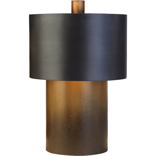 Tortoise Drum Lamp by Global Views in antique zinc, ombre brass. Made from unique in a eclectic & global style.
