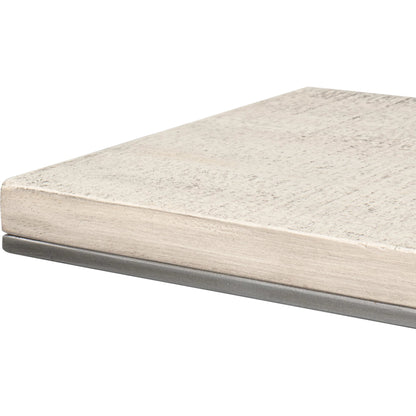 Libby End Table by Sarreid Ltd. in casa grey top, antique silver base. Made from mango wood, metal in a modern style.