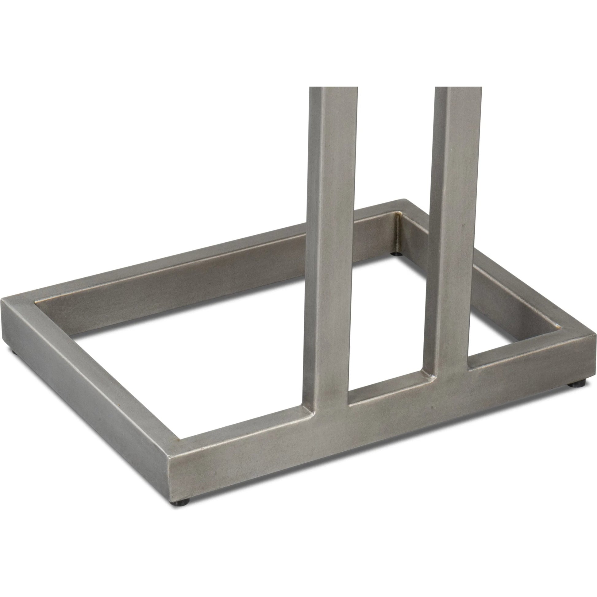 Libby End Table by Sarreid Ltd. in casa grey top, antique silver base. Made from mango wood, metal in a modern style.