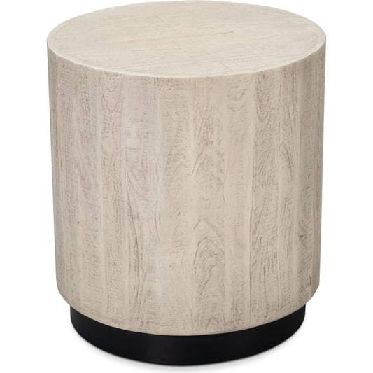 Stanford End Table by Sarreid Ltd. in bone. Made from mango wood, metal in a unique style.