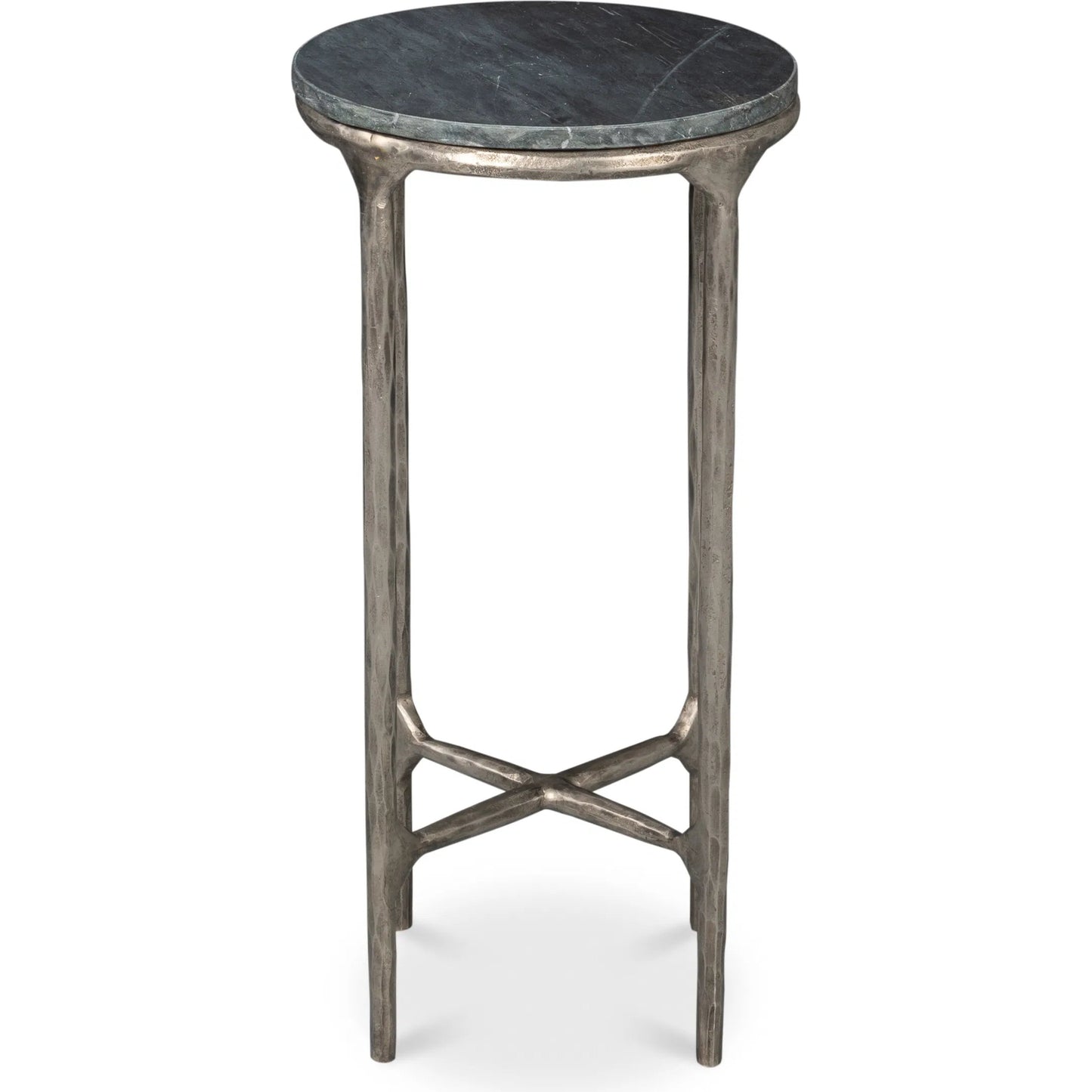 002 SI-2238532 | Additional Silo | Derrick Iron End Table with Marble Top by Sarreid Ltd. in black marble, antiqued nickel. Made from iron & marble in a unique style.