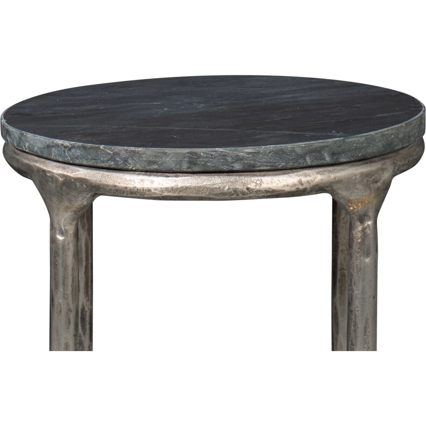 012 SI-2238532 | Additional Silo | Derrick Iron End Table with Marble Top by Sarreid Ltd. in black marble, antiqued nickel. Made from iron & marble in a unique style.