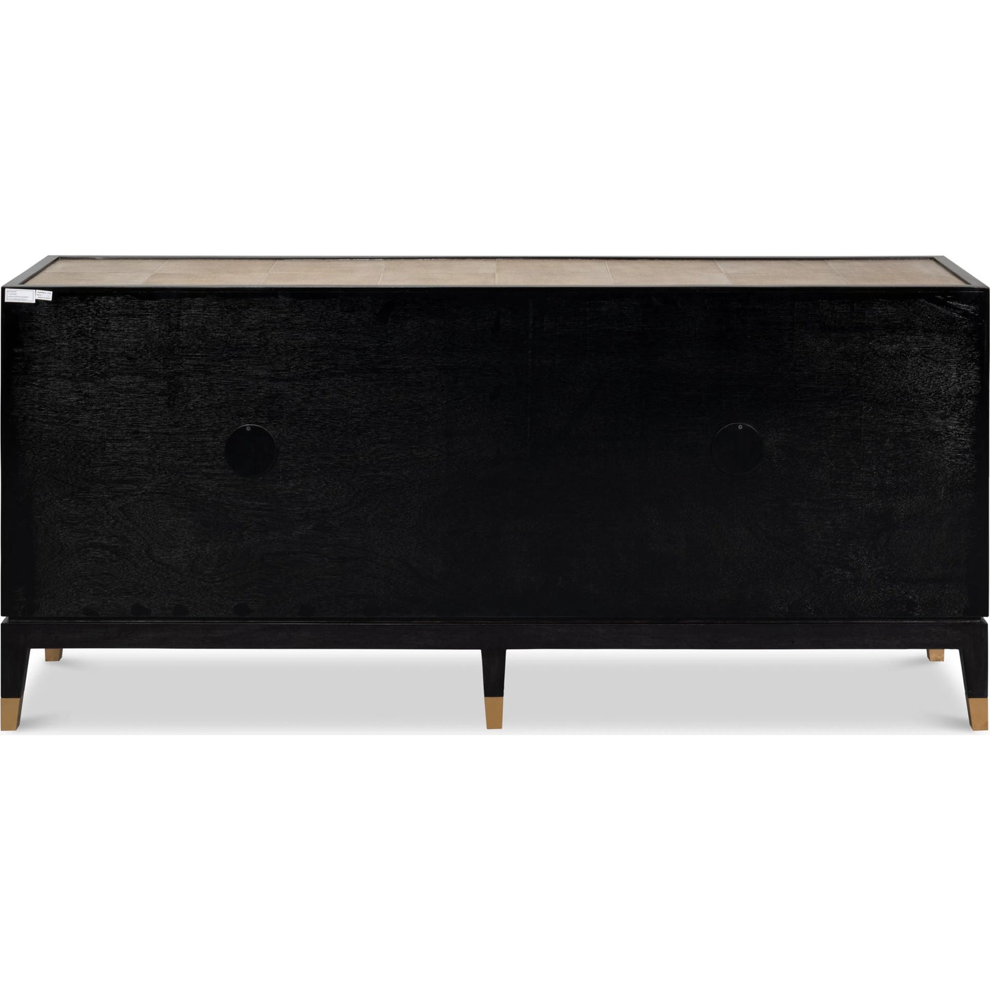 002 SI-2372457 | Additional Silo | Beto Four Door Sideboard by Sarreid Ltd. in tan. Made from iron, leather, mdf, brass, tawny brown leather in a transitional style.