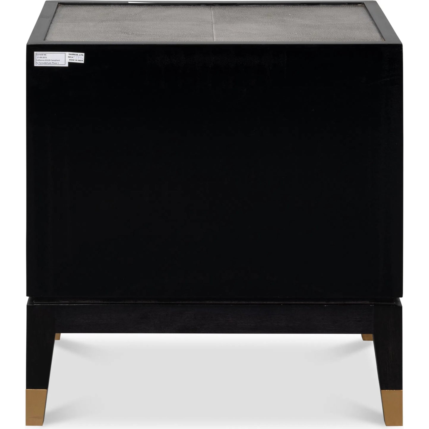 002 SI-2372525 | Additional Silo | Horatio Night Stand by Sarreid Ltd. in grey. Made from wood, iron, leather, mdf, antique grey leather in a modern style.