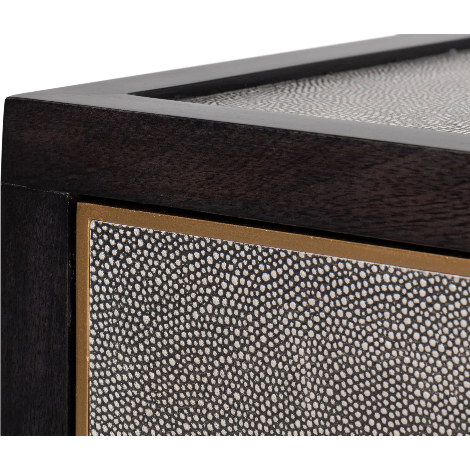 Horatio Night Stand by Sarreid Ltd. in grey. Made from wood, iron, leather, mdf, antique grey leather in a modern style.