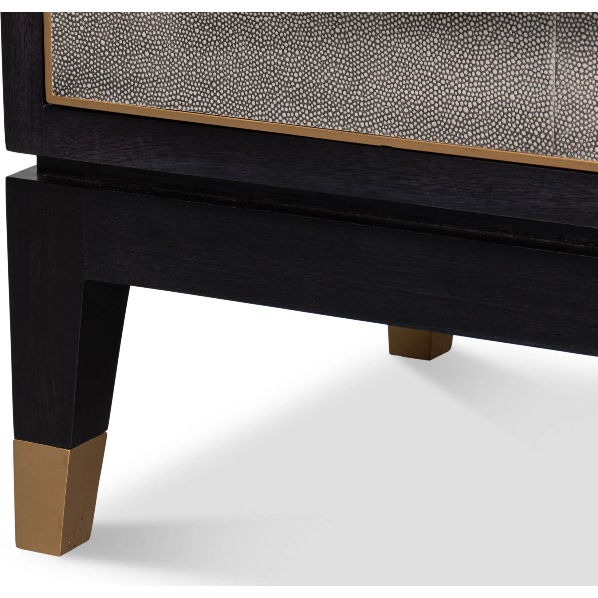 Horatio Night Stand by Sarreid Ltd. in grey. Made from wood, iron, leather, mdf, antique grey leather in a modern style.