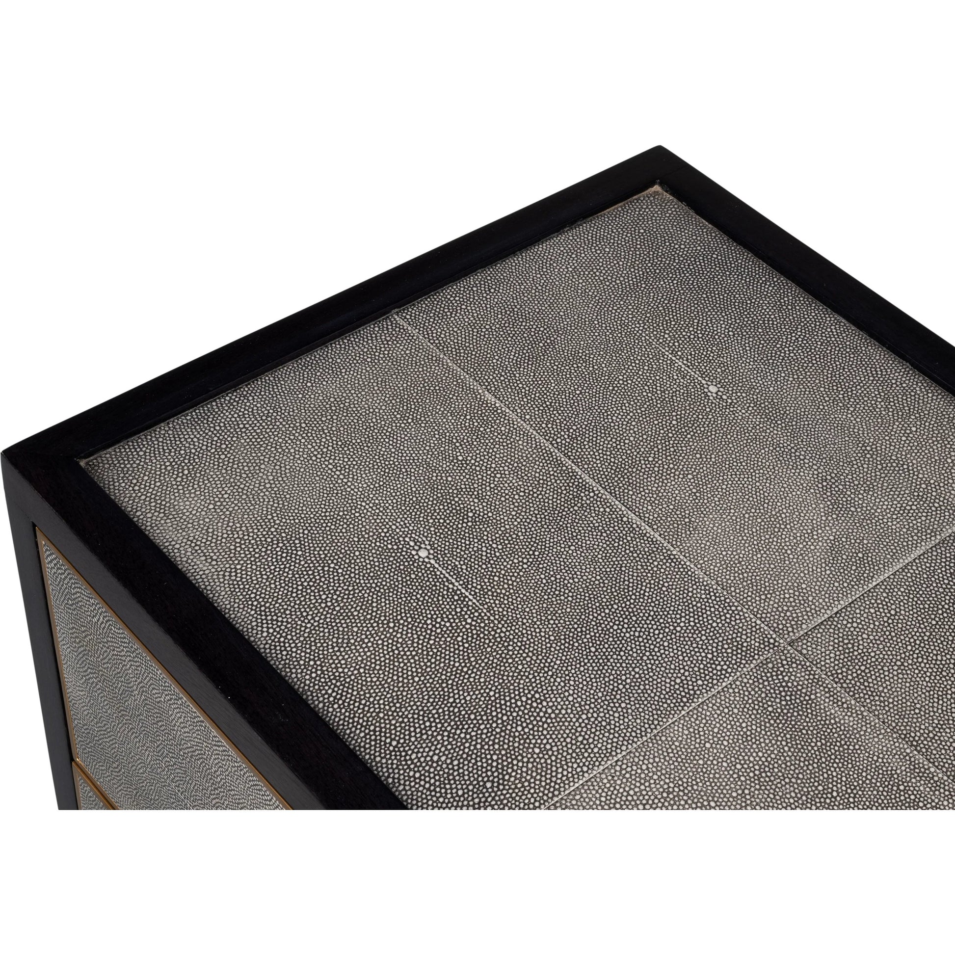 Horatio Night Stand by Sarreid Ltd. in grey. Made from wood, iron, leather, mdf, antique grey leather in a modern style.
