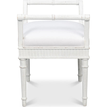 Gale Bungalow Bench by Sarreid Ltd. in bungalow white. Made from acacia wood in a traditional style.
