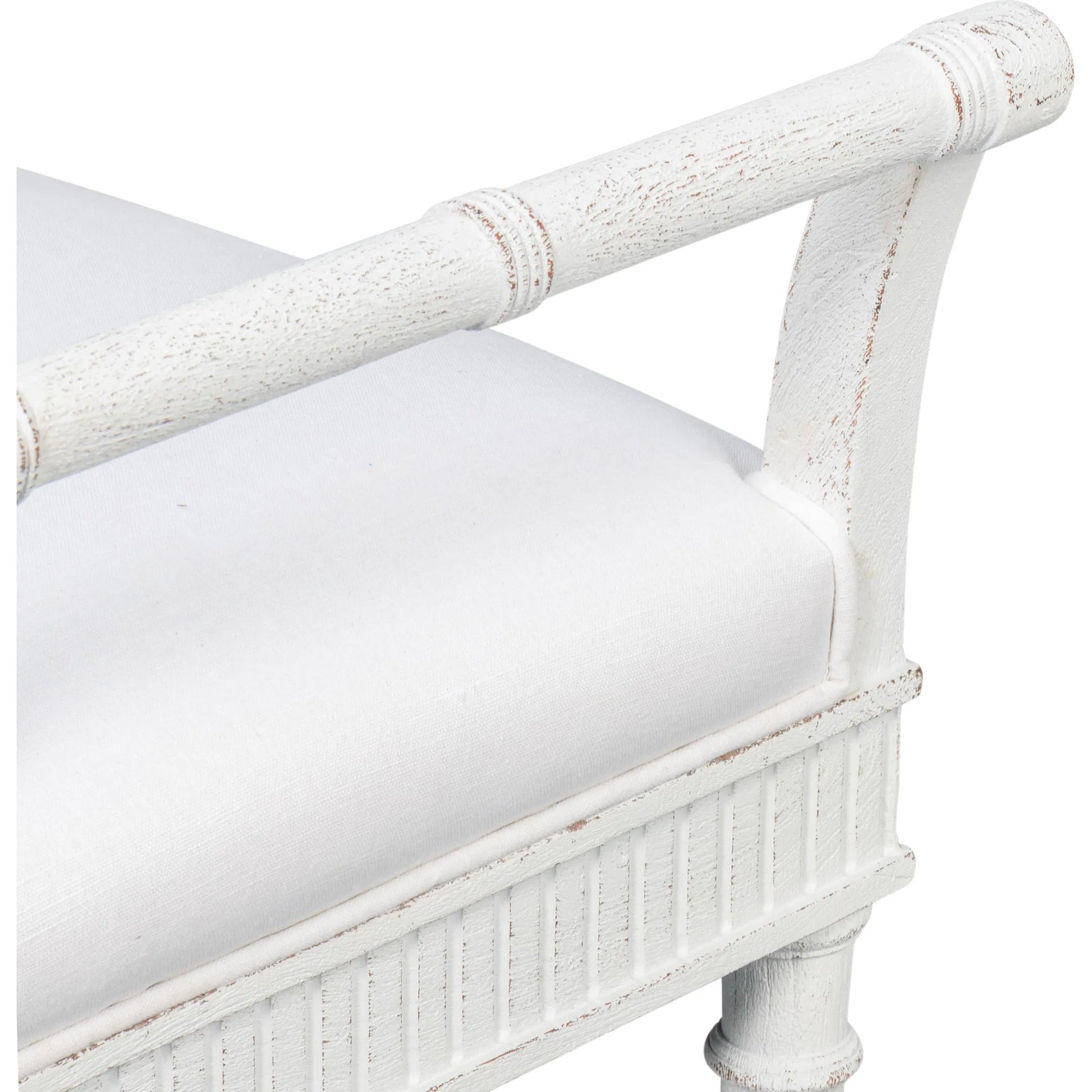 Gale Bungalow Bench by Sarreid Ltd. in bungalow white. Made from acacia wood in a traditional style.