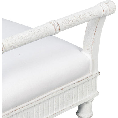 Gale Bungalow Bench by Sarreid Ltd. in bungalow white. Made from acacia wood in a traditional style.