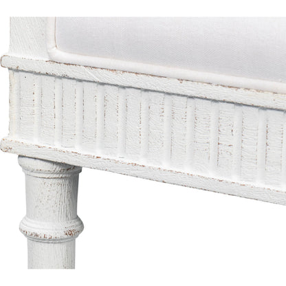 Gale Bungalow Bench by Sarreid Ltd. in bungalow white. Made from acacia wood in a traditional style.