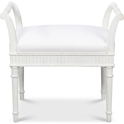 Gale Bungalow Bench by Sarreid Ltd. in bungalow white. Made from acacia wood in a traditional style.