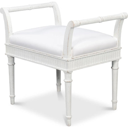 Gale Bungalow Bench by Sarreid Ltd. in bungalow white. Made from acacia wood in a traditional style.