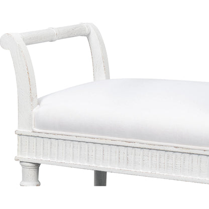 Gale Bungalow Bench by Sarreid Ltd. in bungalow white. Made from acacia wood in a traditional style.