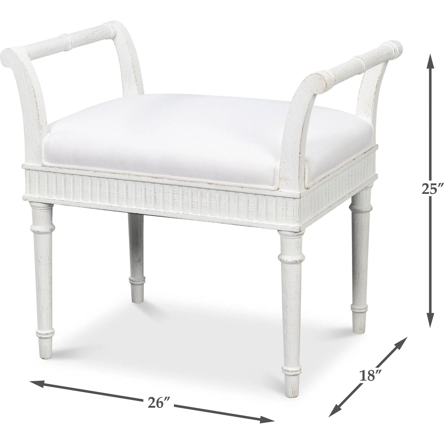 012 SI-2238534 | Additional Silo | Gale Bungalow Bench by Sarreid Ltd. in bungalow white. Made from acacia wood in a traditional style.