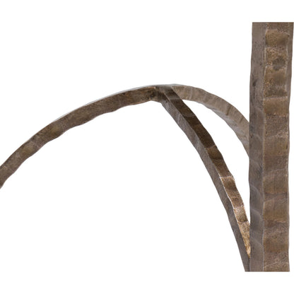 Dandy Round Side Table by Sarreid Ltd. in bronze. Made from forged iron, casted glass in a modern style.