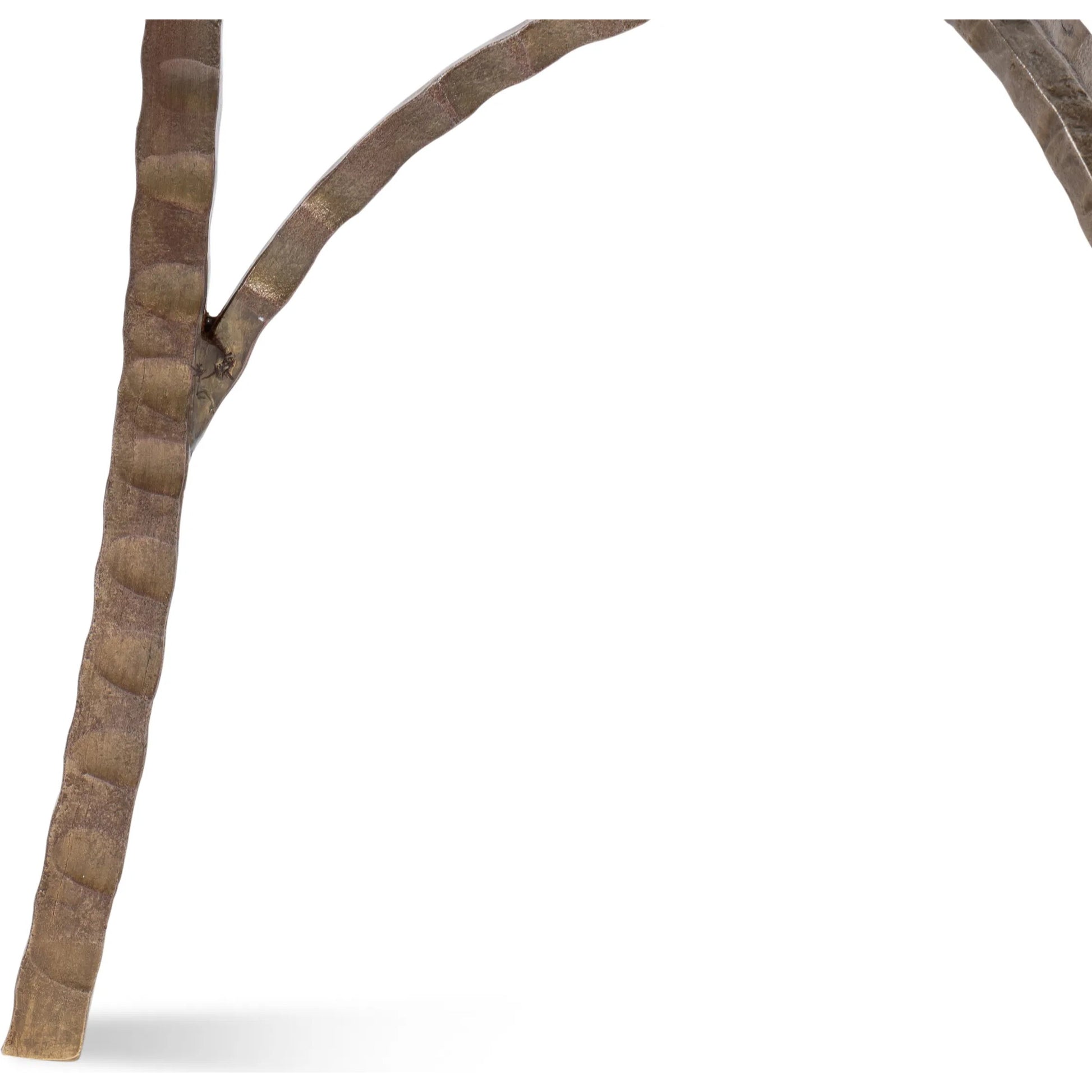 Dandy Round Side Table by Sarreid Ltd. in bronze. Made from forged iron, casted glass in a modern style.