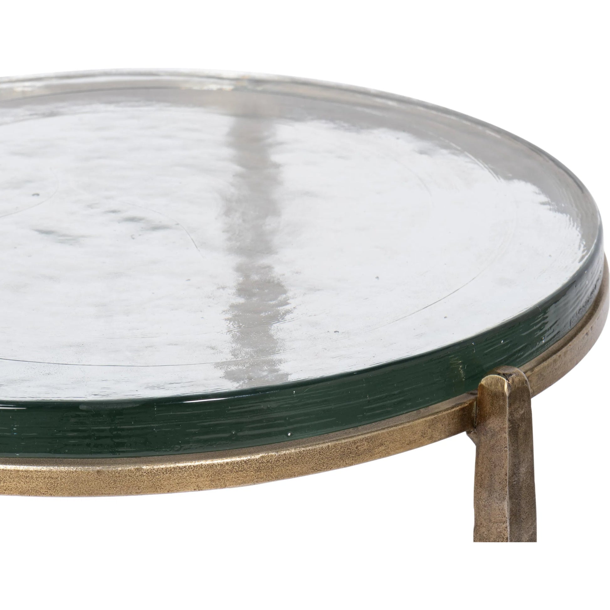 Dorsey Round Side Table 17" by Sarreid Ltd. in bronze. Made from forged iron in a modern style.