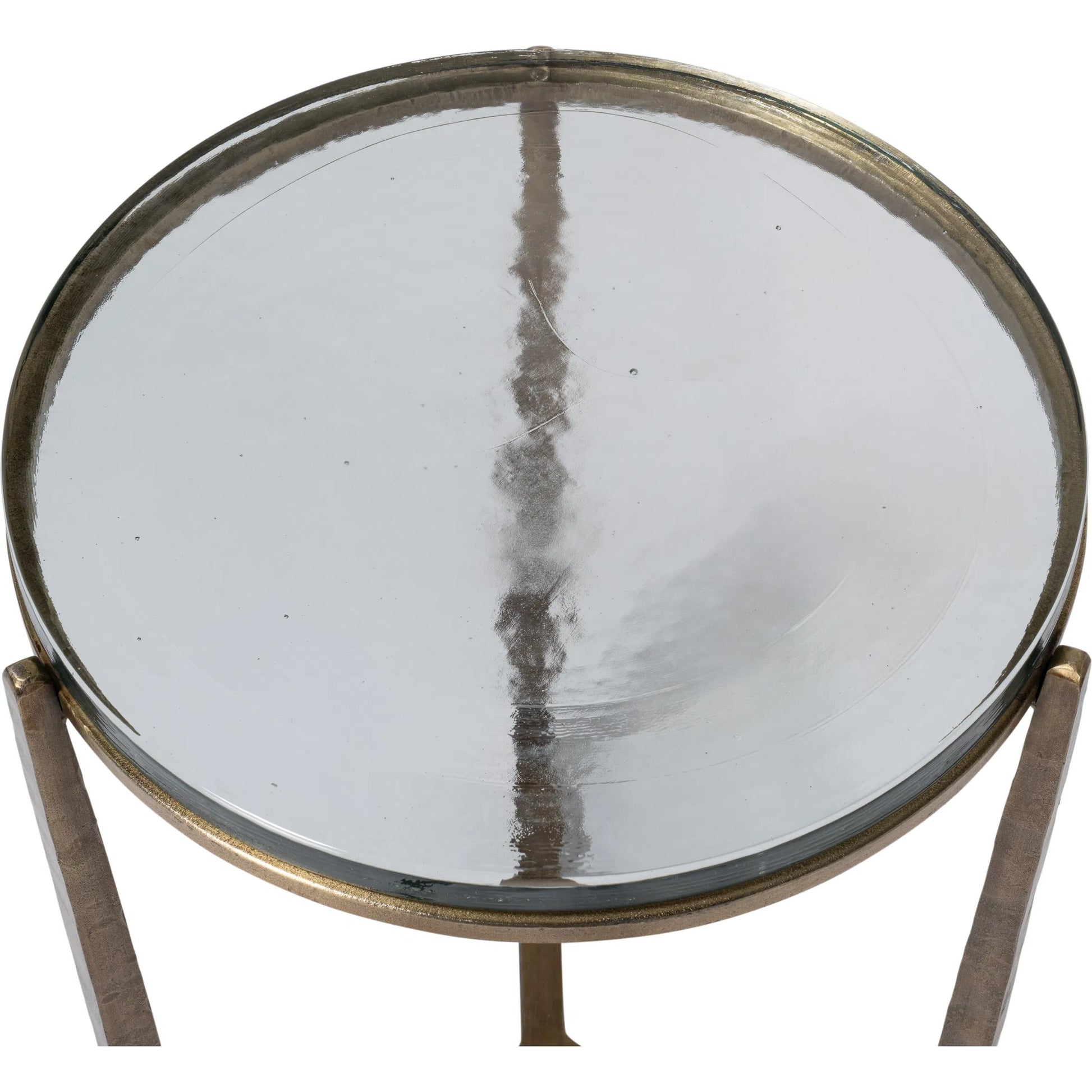 Dorsey Round Side Table 17" by Sarreid Ltd. in bronze. Made from forged iron in a modern style.