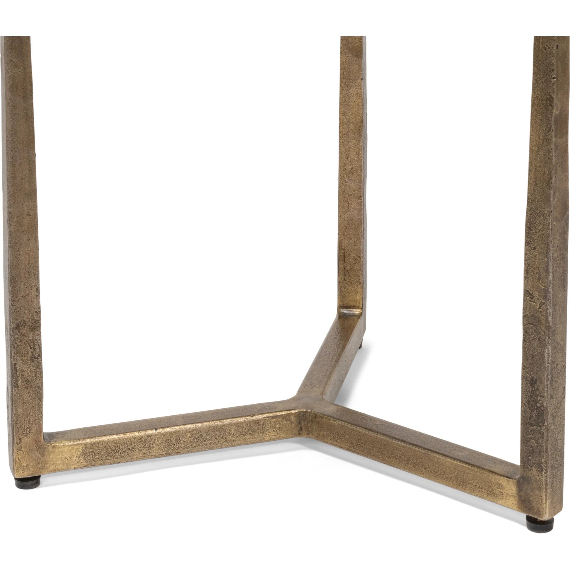 Dorsey Round Side Table 23" by Sarreid Ltd. in bronze. Made from forged iron in a modern style.