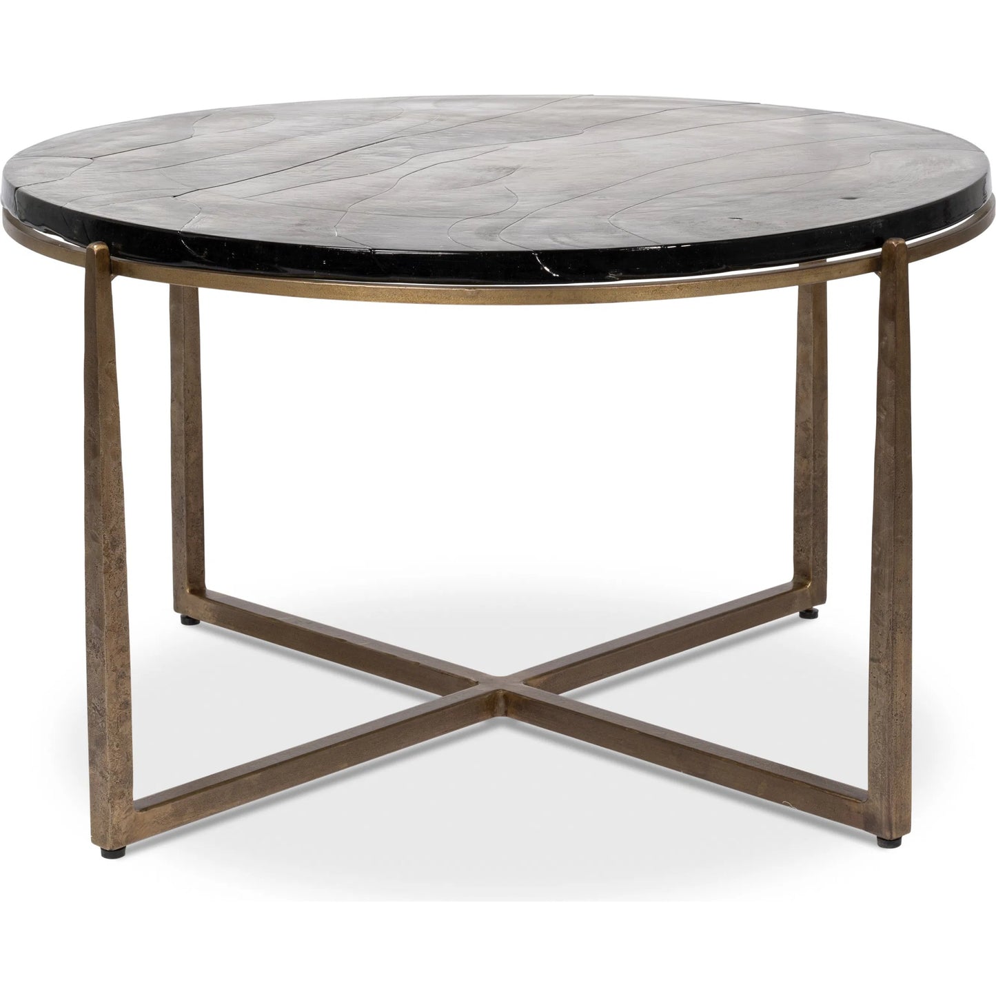004 SI-2372495 | Additional Silo | Dorsey Round Coffee Table by Sarreid Ltd. in bronze. Made from forged iron in a modern style.