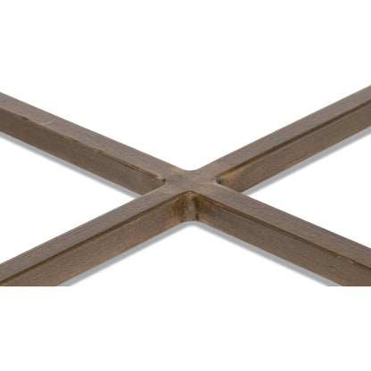 Dorsey Round Coffee Table by Sarreid Ltd. in bronze. Made from forged iron in a modern style.