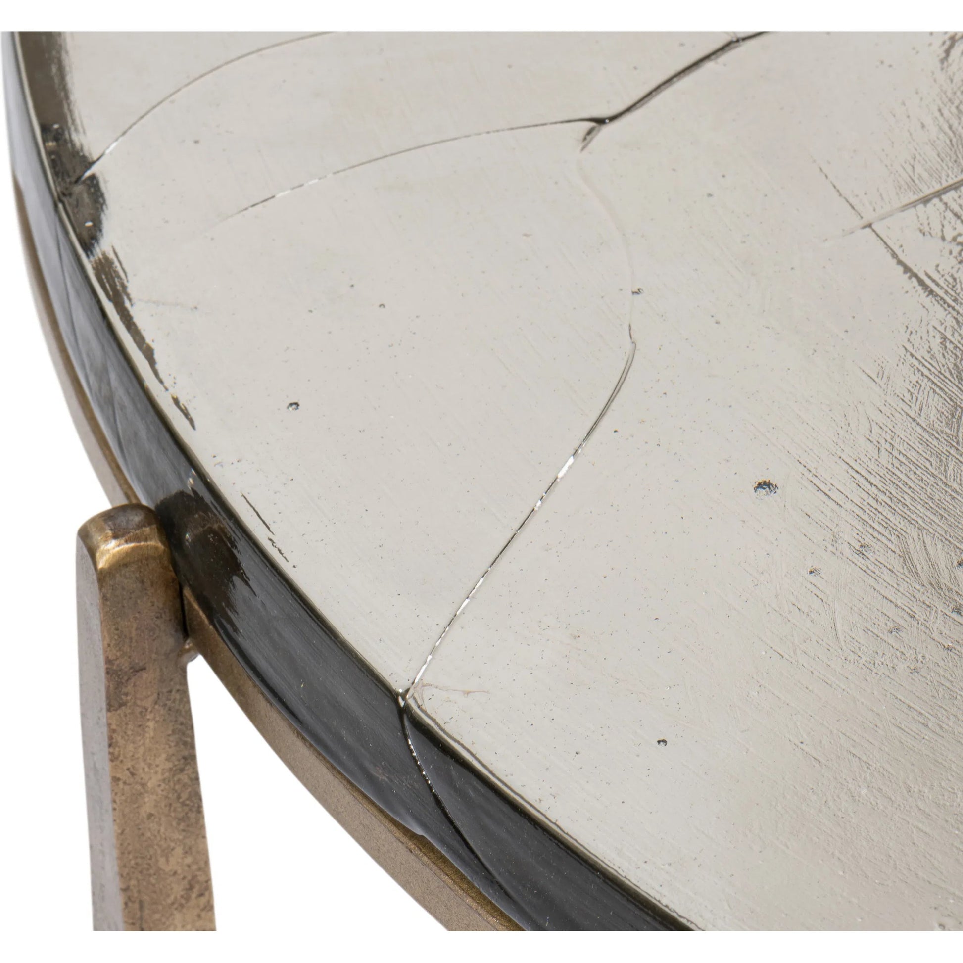 Dorsey Round Coffee Table by Sarreid Ltd. in bronze. Made from forged iron in a modern style.