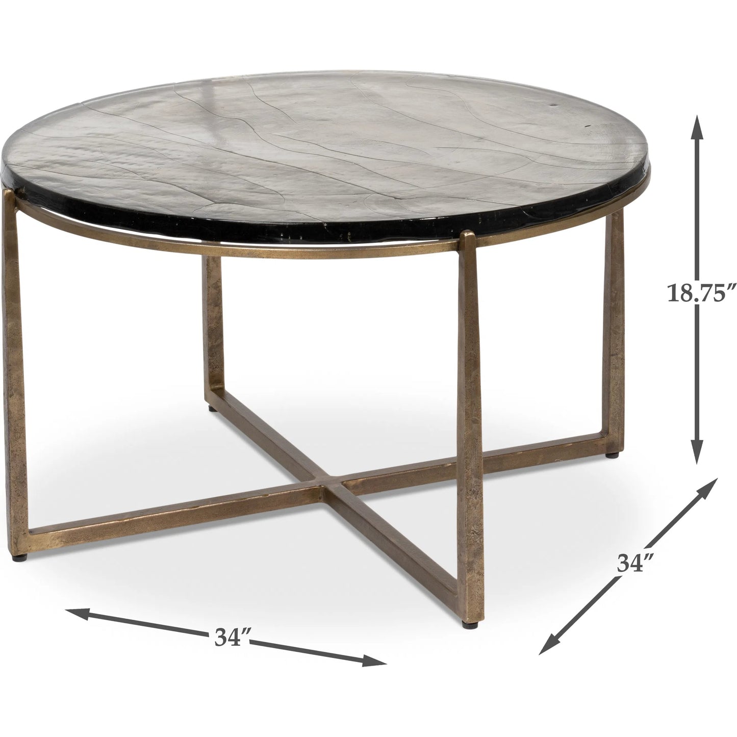 008 SI-2372495 | Additional Silo | Dorsey Round Coffee Table by Sarreid Ltd. in bronze. Made from forged iron in a modern style.