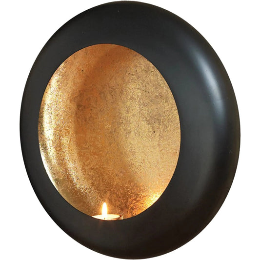 Harvest Wall Tealight Holder by Global Views in black powder coat. Made from iron in a modern style.