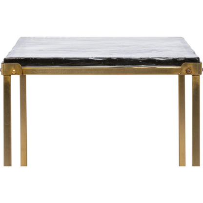 Christian Side Table by Sarreid Ltd. in aged brass. Made from forged iron with aged brass in a unique style.