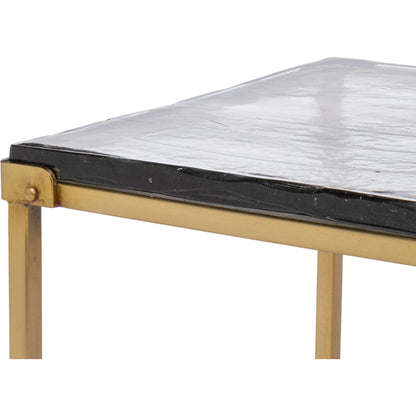 Christian Side Table by Sarreid Ltd. in aged brass. Made from forged iron with aged brass in a unique style.