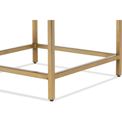 Christian Side Table by Sarreid Ltd. in aged brass. Made from forged iron with aged brass in a unique style.