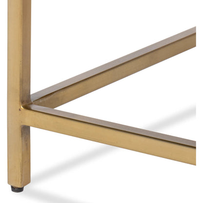 Christian Side Table by Sarreid Ltd. in aged brass. Made from forged iron with aged brass in a unique style.