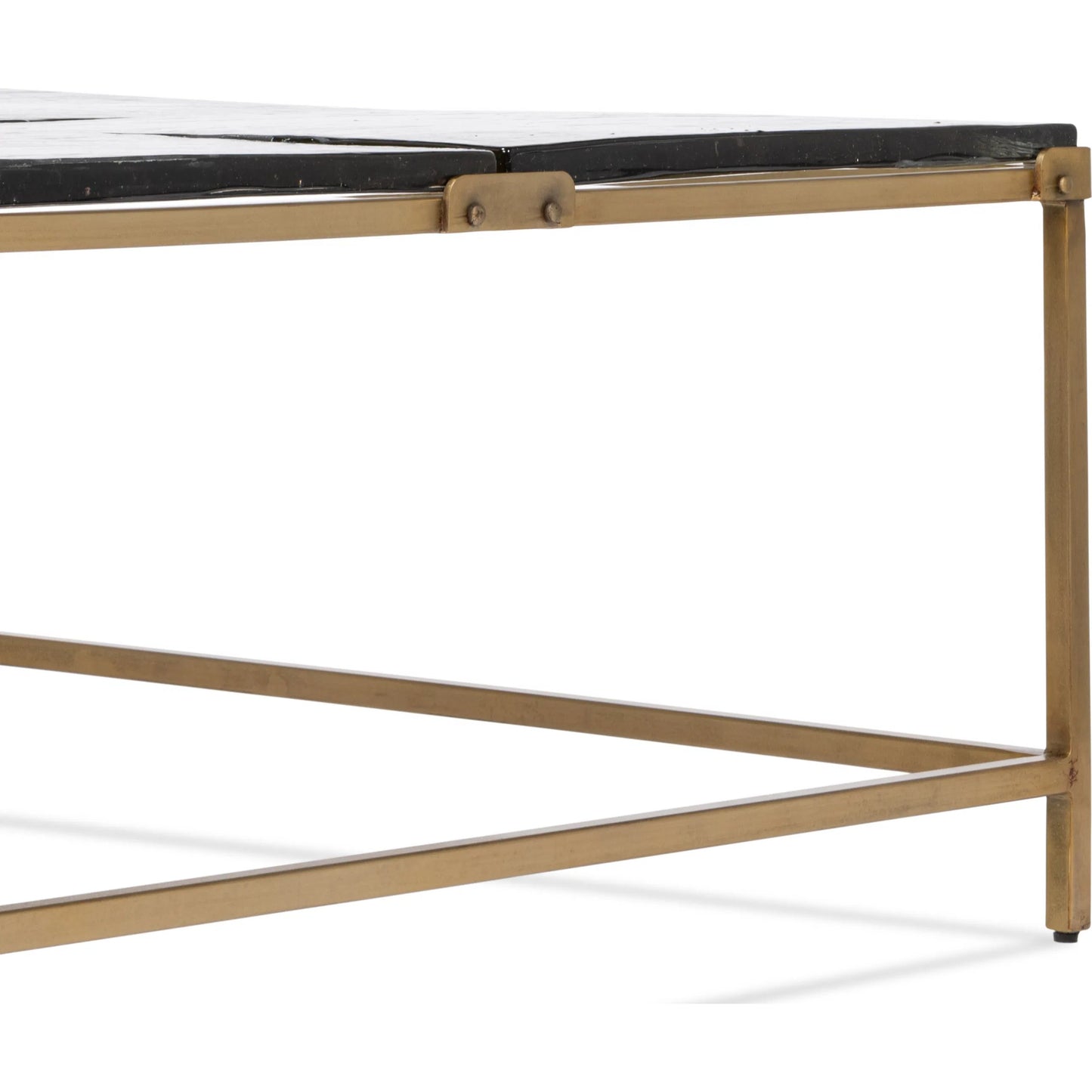 006 SI-2372580 | Closeup | Titus Coffee Table by Sarreid Ltd. in bronze and cast glass top. Made from unique in a modern style.