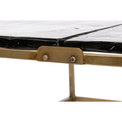 Titus Coffee Table by Sarreid Ltd. in bronze and cast glass top. Made from unique in a modern style.