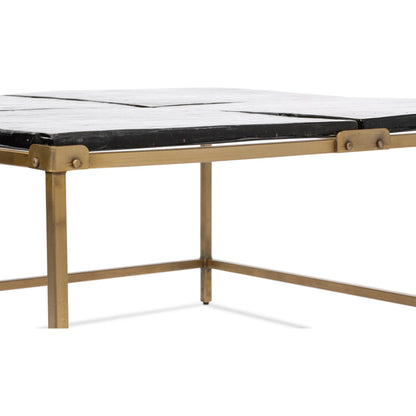 Titus Coffee Table by Sarreid Ltd. in bronze and cast glass top. Made from unique in a modern style.