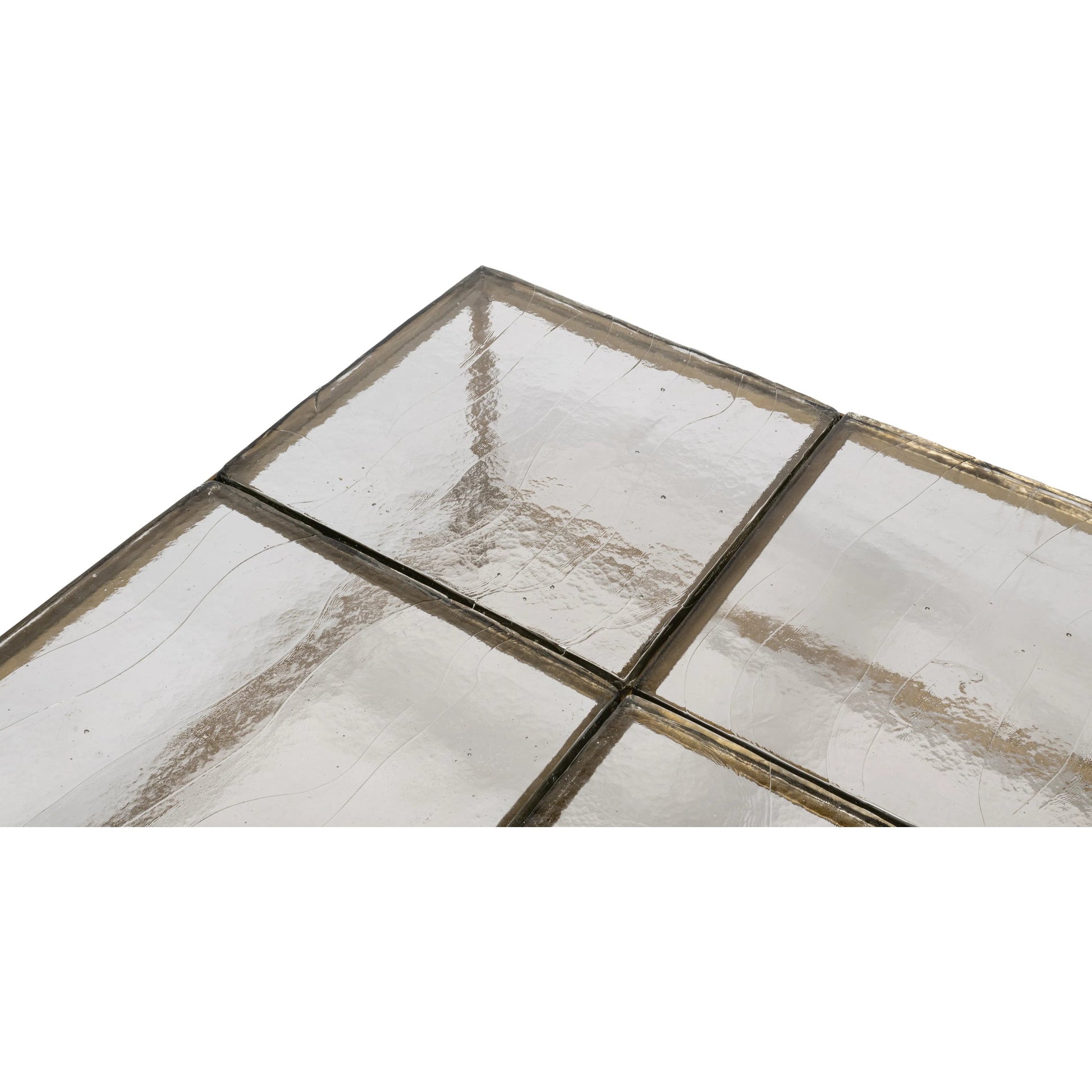 Titus Coffee Table by Sarreid Ltd. in bronze and cast glass top. Made from unique in a modern style.