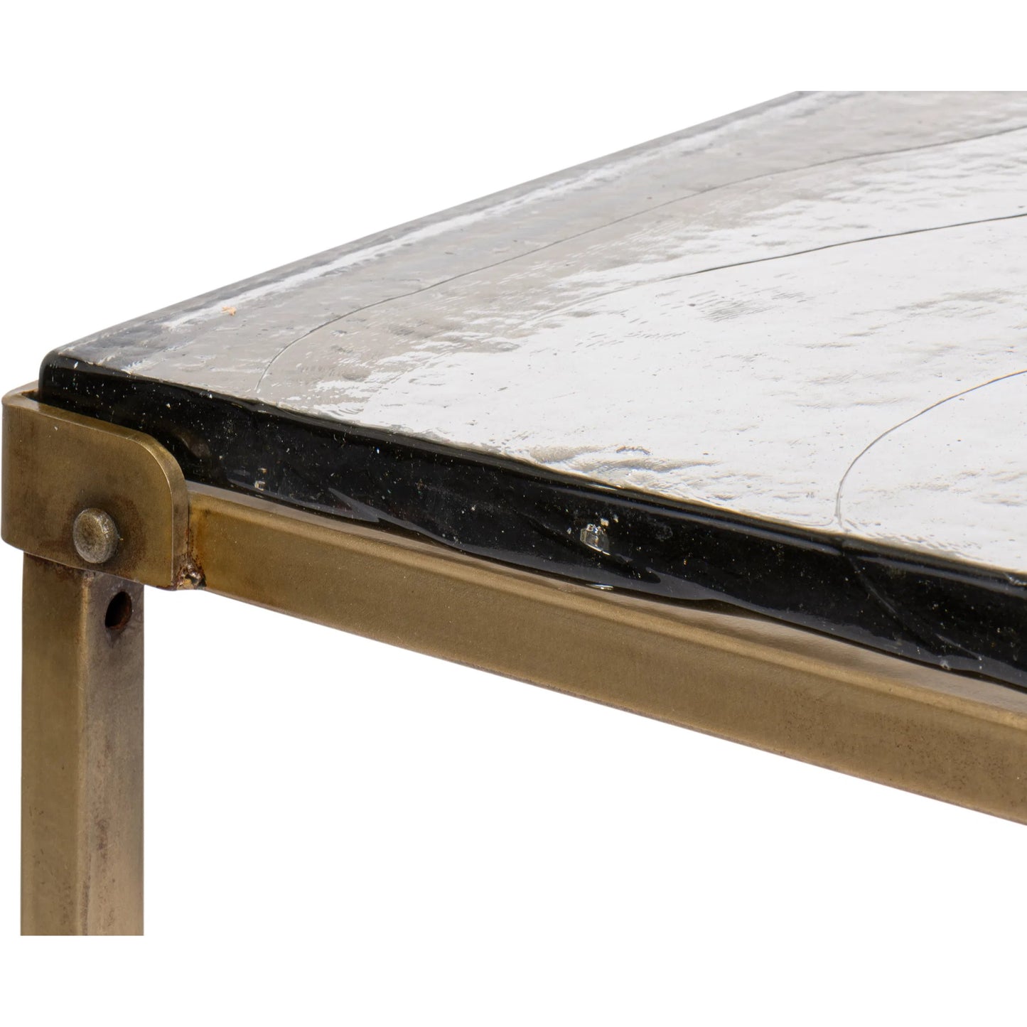 010 SI-2372580 | Closeup | Titus Coffee Table by Sarreid Ltd. in bronze and cast glass top. Made from unique in a modern style.