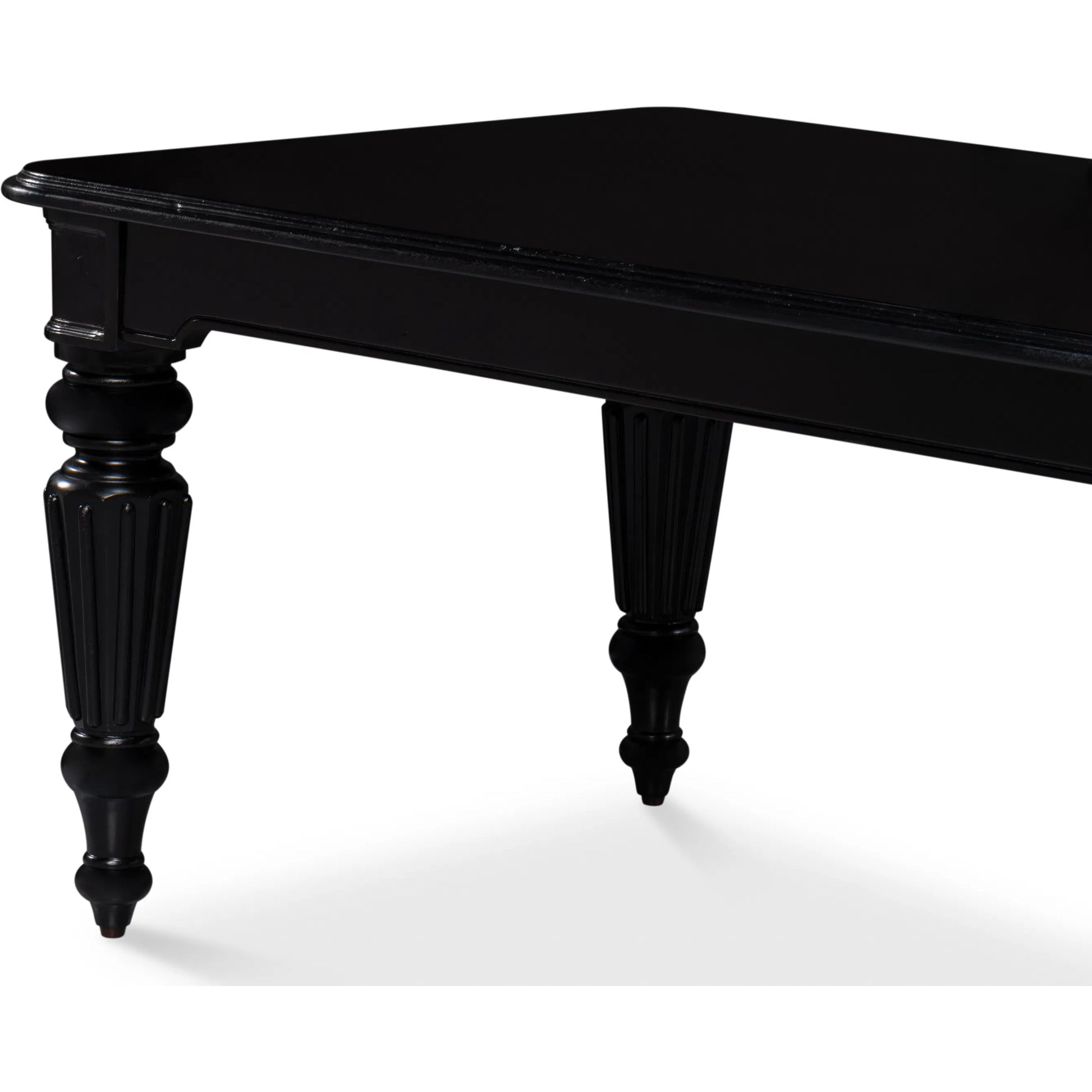 Scarlett Dining Table by Sarreid Ltd. in black. Made from acacia wood in a unique style.