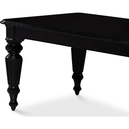 Scarlett Dining Table by Sarreid Ltd. in black. Made from acacia wood in a unique style.