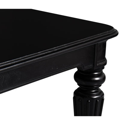 Scarlett Dining Table by Sarreid Ltd. in black. Made from acacia wood in a unique style.