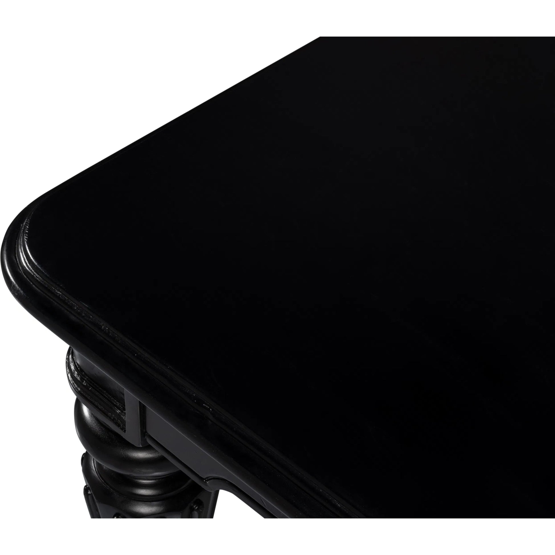 Scarlett Dining Table by Sarreid Ltd. in black. Made from acacia wood in a unique style.