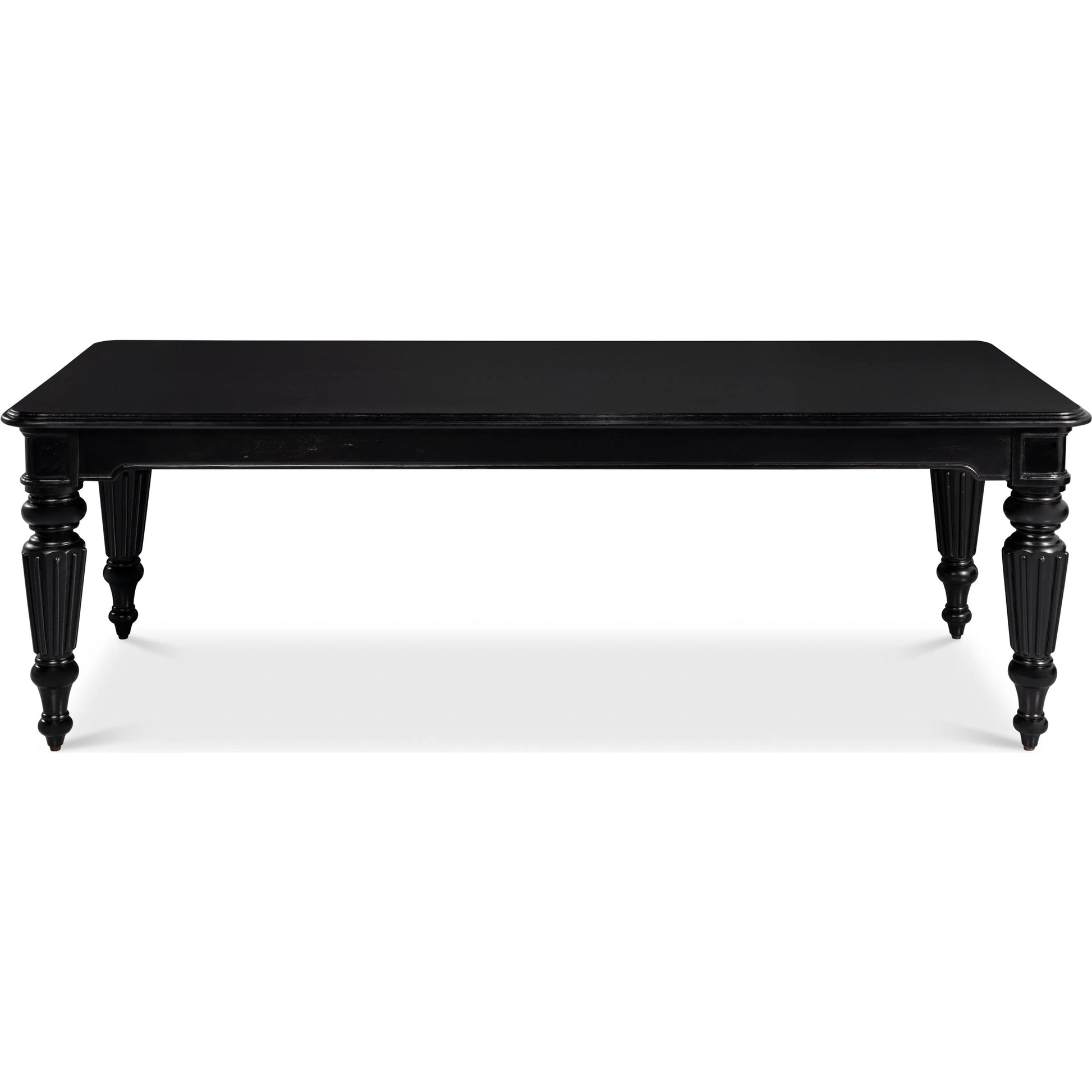 Scarlett Dining Table by Sarreid Ltd. in black. Made from acacia wood in a unique style.