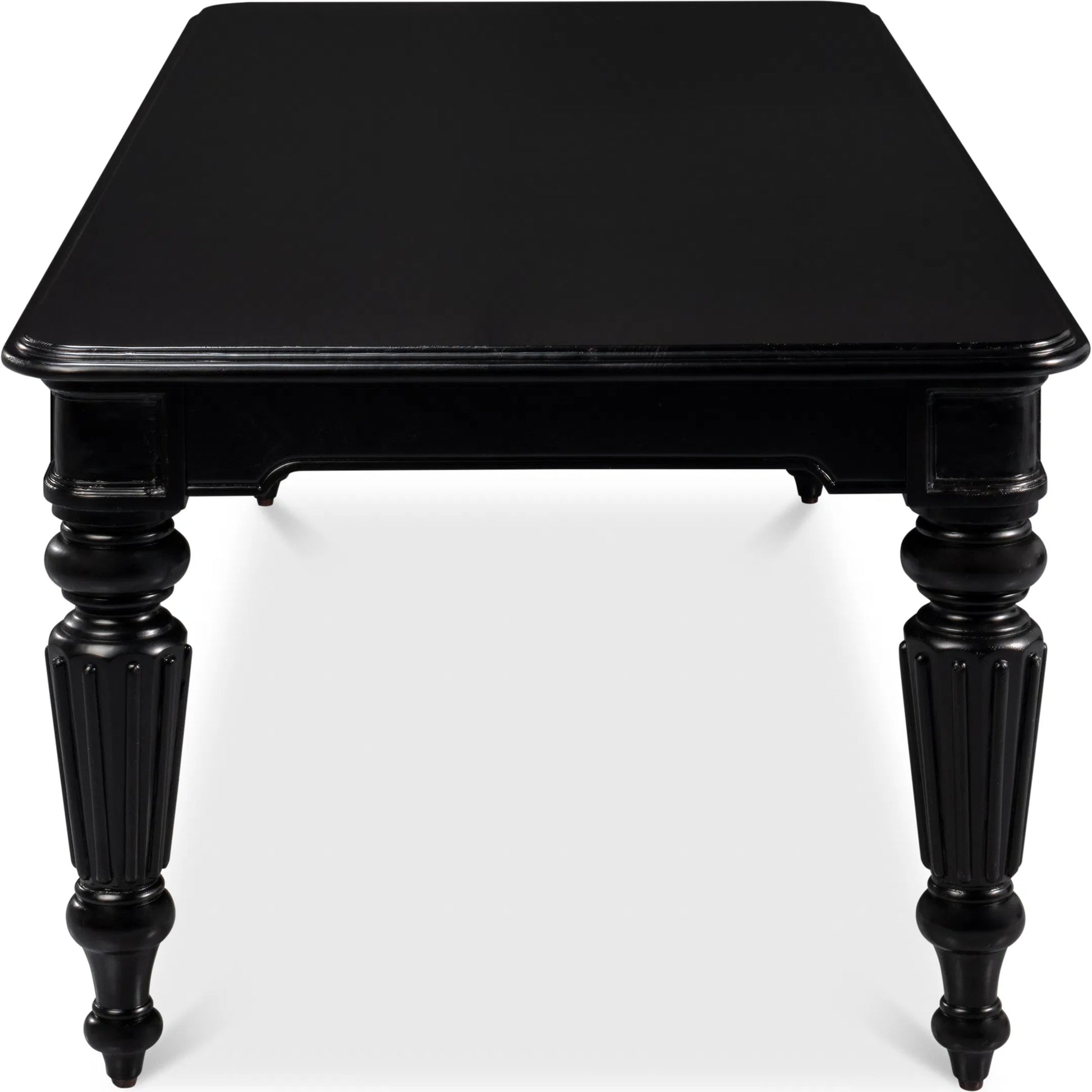 Scarlett Dining Table by Sarreid Ltd. in black. Made from acacia wood in a unique style.