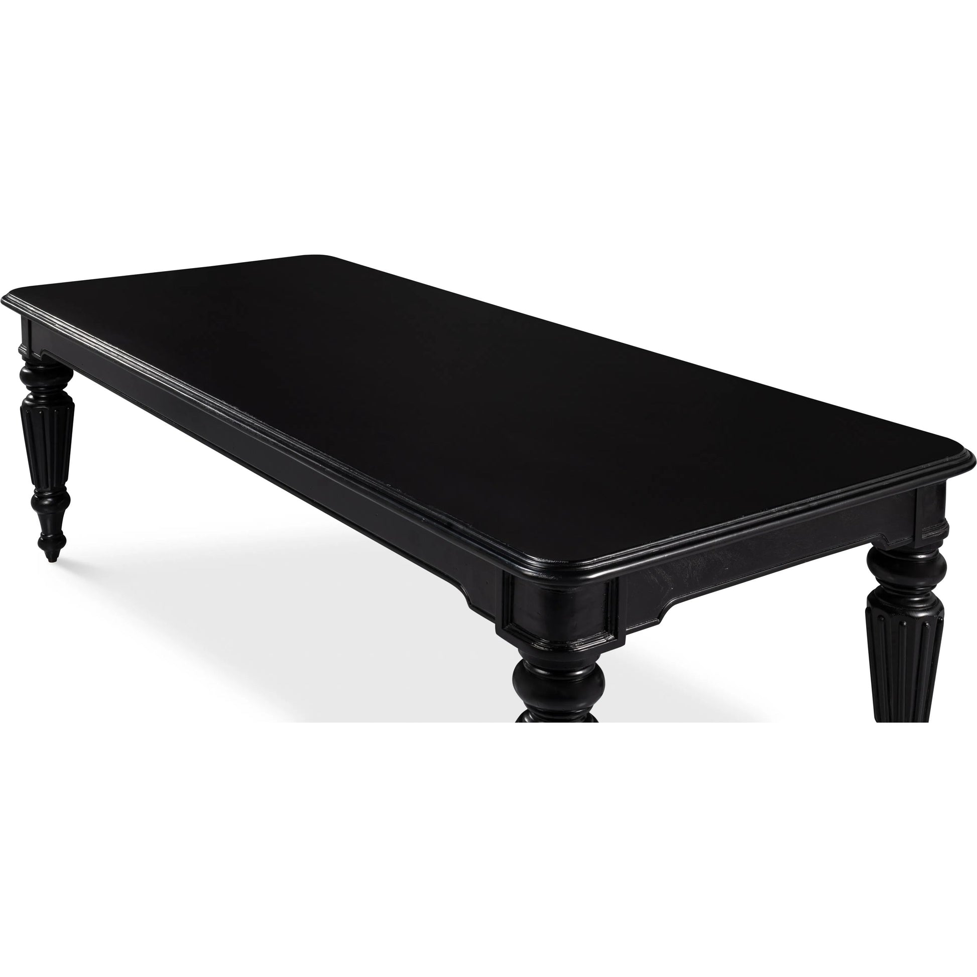 Scarlett Dining Table by Sarreid Ltd. in black. Made from acacia wood in a unique style.