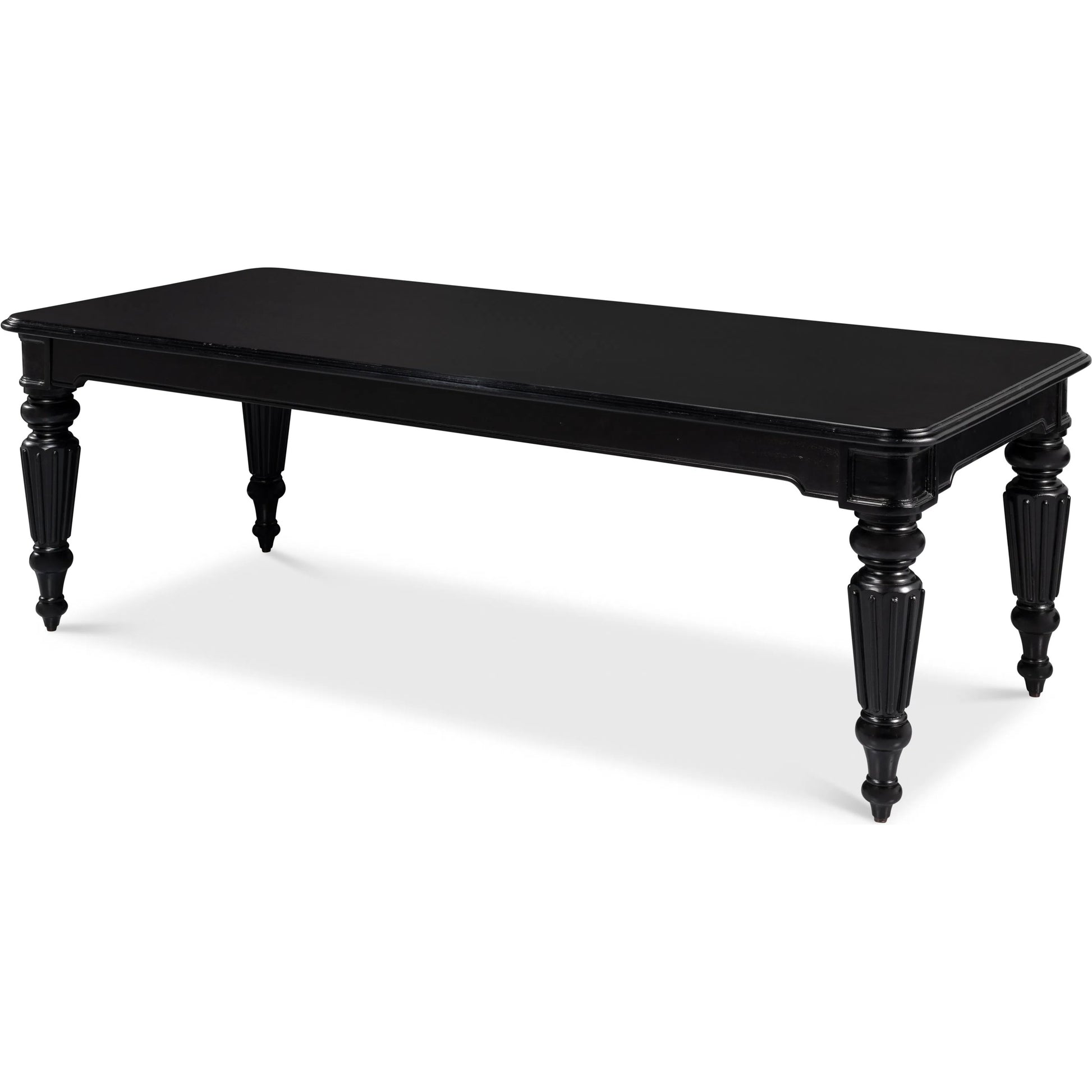 Scarlett Dining Table by Sarreid Ltd. in black. Made from acacia wood in a unique style.