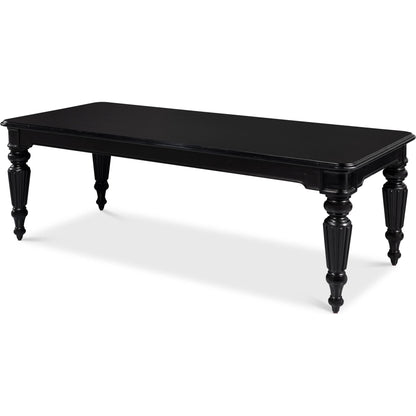 Scarlett Dining Table by Sarreid Ltd. in black. Made from acacia wood in a unique style.