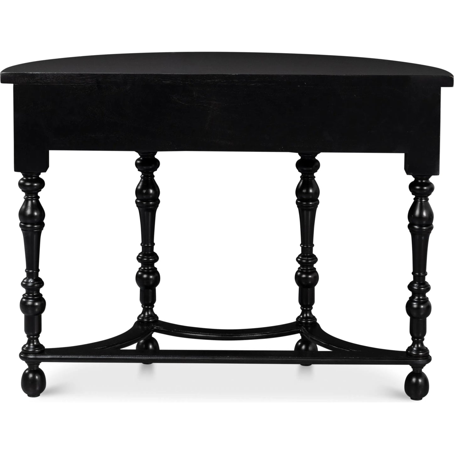 005 SI-2372444 | Additional Silo | Abraham Half Round Console by Sarreid Ltd. in black. Made from acacia wood in a traditional style.